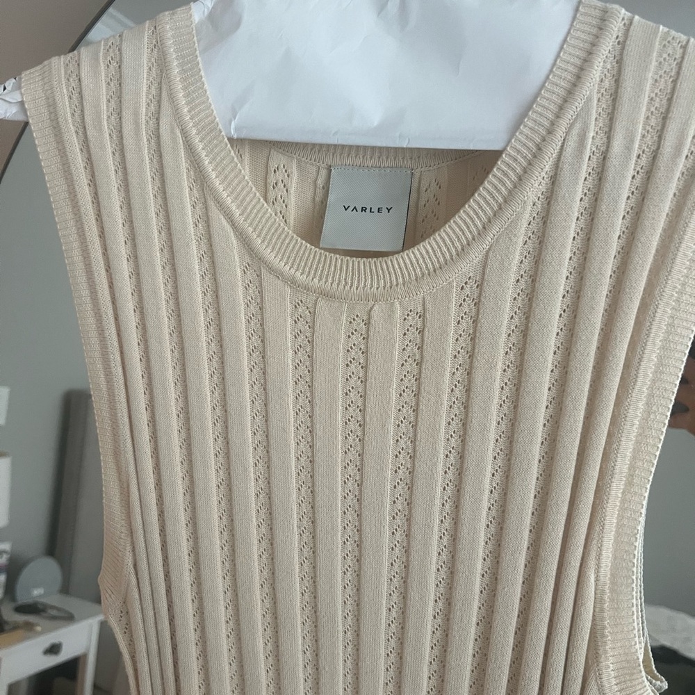 Varley Florian Knit Dress, Size Medium, Cream color - Picture 5 of 8